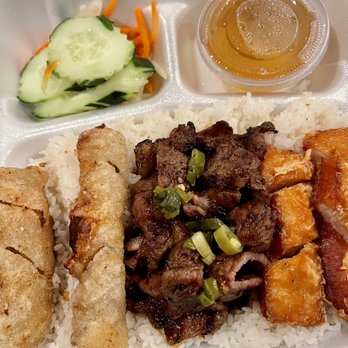 My Lan Bistro - Rice platter - grilled pork, eggroll, house special shrimp tofu (to-go) - Vietnamese Near Me - Fort Worth, Texas My Lan Bistro - Rice platter - grilled pork, eggroll, house special shrimp tofu (to-go) - Vietnamese Near Me - Fort Worth, Texas