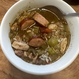 Cup of Chicken & Sausage Gumbo delicious! Cup of Chicken & Sausage Gumbo delicious!