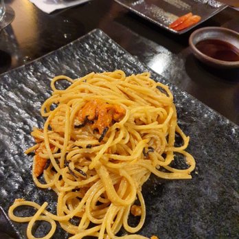 Shigotonin - Uni Pasta (obviously couldn't wait to dig in because we took a bite before taking the picture) - Japanese Near Me - Las Vegas, Nevada Shigotonin - Uni Pasta (obviously couldn't wait to dig in because we took a bite before taking the picture) - Japanese Near Me - Las Vegas, Nevada