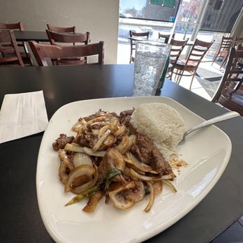 Beijing Cafe - Mongolian Beef Over Rice Plate - Chinese Near Me - Rancho Cordova, California Beijing Cafe - Mongolian Beef Over Rice Plate - Chinese Near Me - Rancho Cordova, California