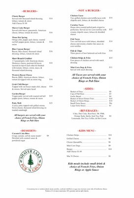 Menu photo 3 Shaver Lake Pub N Grub Shaver Lake, CA