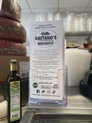 Menu photo 1 Gaetano's Deli Westport, CT Menu photo 1 Gaetano's Deli Westport, CT