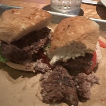 BJ's Restaurant & Brewhouse - Gluten free burger. Plain. This was supposed to be a cheeseburger. - New American Near Me - Cary, North Carolina BJ's Restaurant & Brewhouse - Gluten free burger. Plain. This was supposed to be a cheeseburger. - New American Near Me - Cary, North Carolina