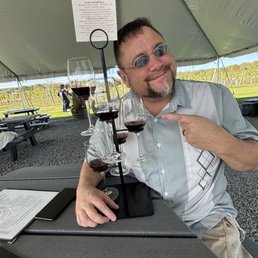 My husband Mark during our visit to Channing Daughter's Winery:)