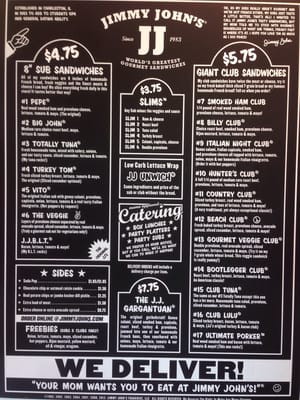Menu photo 1 Jimmy John's Kalispell, MT