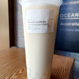 House milk tea with aloe. House milk tea with aloe.