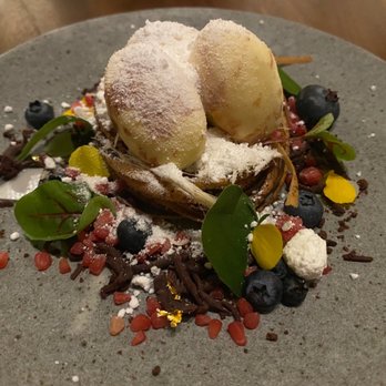 Aquavit - Arctic bird's nest-goat cheese, sea buckthorn, blueberry - Scandinavian Near Me - New York, New York Aquavit - Arctic bird's nest-goat cheese, sea buckthorn, blueberry - Scandinavian Near Me - New York, New York