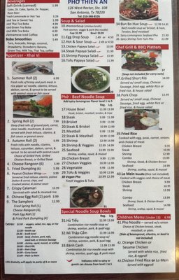 Menu photo 7 Pho Thien An San Antonio, TX
