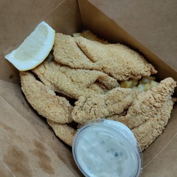 Basa Seafood Express - Fish and chips. Chips (fries) were underneath the fish. - Poke Near Me - Castro Valley, California Basa Seafood Express - Fish and chips. Chips (fries) were underneath the fish. - Poke Near Me - Castro Valley, California
