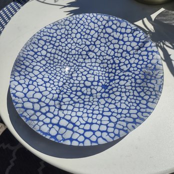 Fire Glass Studio - Crackle effect bowl. - Art Classes Near Me - Canoga Park, California