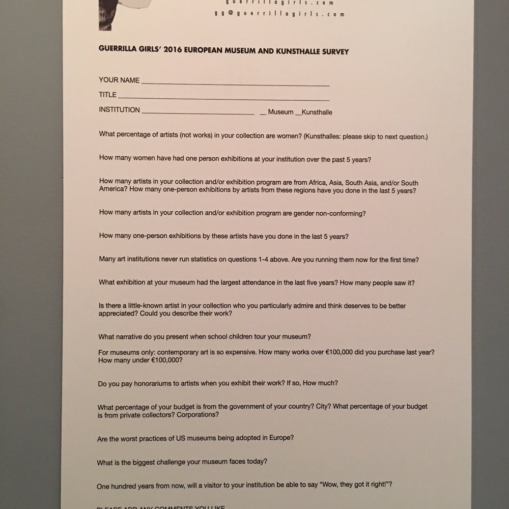 Whitechapel Gallery - Guerrilla Girls survey 2016 - Art Galleries Near Me - London, XGL