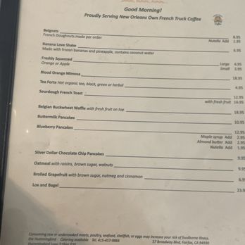 The Hummingbird - Menu - Breakfast & Brunch Near Me - Fairfax, California The Hummingbird - Menu - Breakfast & Brunch Near Me - Fairfax, California