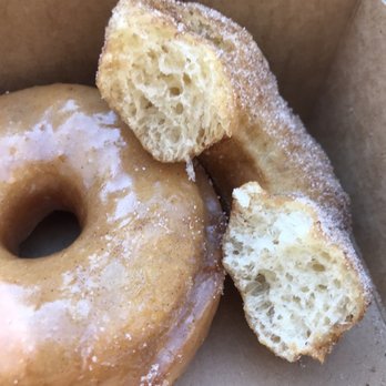 Dough House - Very light, airy and fluffy vanilla glazed and a opened dusted cinnamon sugar - Donuts Near Me - Black Mountain, North Carolina