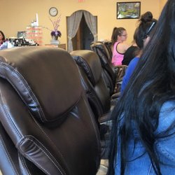 Lily Nails & Spa - Already finished my nails, waiting for my sister next to me to get hers done! Really great experience