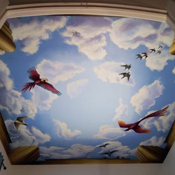 L Star Murals - Sky Mural with Birds on Ceiling in Chicago, IL - Commissioned Artists Near Me L Star Murals - Sky Mural with Birds on Ceiling in Chicago, IL - Commissioned Artists Near Me