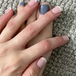Mani with powder and gel  pedi