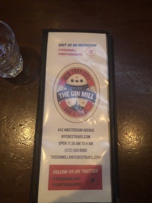 Menu photo 4 The Gin Mill New York, NY