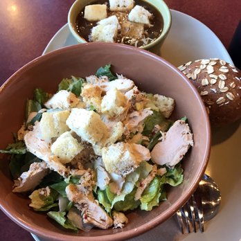 Panera Bread - Chicken Caesar, French Onion soup and sprouted grain roll - Sandwiches Near Me - Dublin, Ohio Panera Bread - Chicken Caesar, French Onion soup and sprouted grain roll - Sandwiches Near Me - Dublin, Ohio