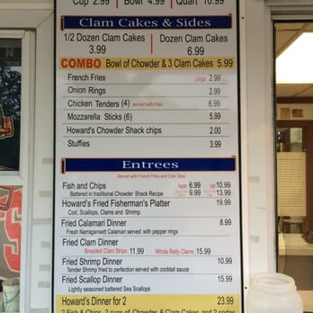 Howards Chowder Shack - Menu 1 - Seafood Near Me - North Scituate, Rhode Island
