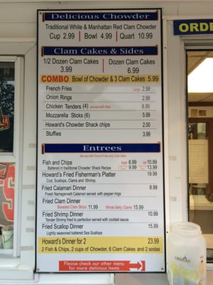 Menu photo 2 Howards Chowder Shack North Scituate, RI