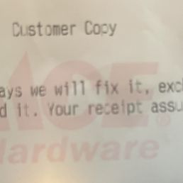 "Your receipt assures your return". No mention of the need to produce the credit card.