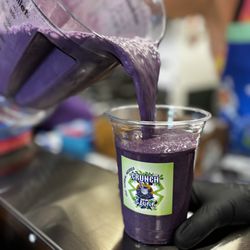 Fruit smoothies mixed with choice of soft serve or yogurt