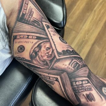 Capital City Tattoos - Money inner bicep tattoo - Tattoo Near Me - Austin, Texas Capital City Tattoos - Money inner bicep tattoo - Tattoo Near Me - Austin, Texas