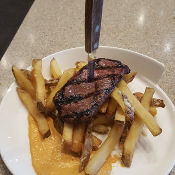 Pond House Cafe - 5oz flank with chimichurri and hand cut fries - Cafes Near Me - West Hartford, Connecticut Pond House Cafe - 5oz flank with chimichurri and hand cut fries - Cafes Near Me - West Hartford, Connecticut