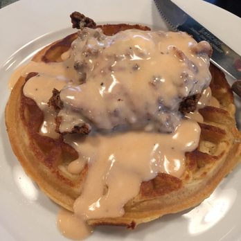 Willy's Kitchen - Chicken & Waffles, smothered in maple gravy! - American Near Me - Glen Burnie, Maryland