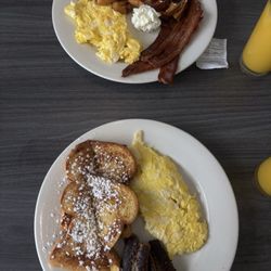 Taylor's Cafe - Power Play w/ Red & White French Toast, scrambled eggs w/ cooper sharp cheese