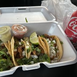 Las Brazas Pollos Asados - Tacos and Coke