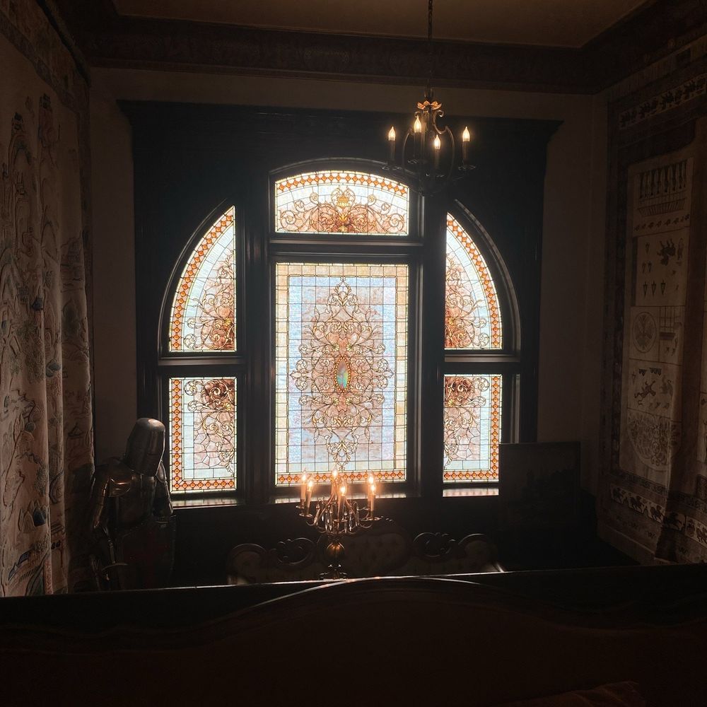 Henderson Castle - A stained glass window near the stairs - Day Spas Near Me - Kalamazoo, Michigan