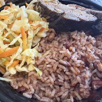 Jam Rock Kitchen - Combo of Bbq Beef with cabbage and rice&peas thumbs up meal! - Caribbean Near Me - Copiague, New York Jam Rock Kitchen - Combo of Bbq Beef with cabbage and rice&peas thumbs up meal! - Caribbean Near Me - Copiague, New York