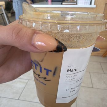Petit Three Doughnuts - 16 oz. Iced Caramel Latte - Donuts Near Me - Aurora, Illinois Petit Three Doughnuts - 16 oz. Iced Caramel Latte - Donuts Near Me - Aurora, Illinois