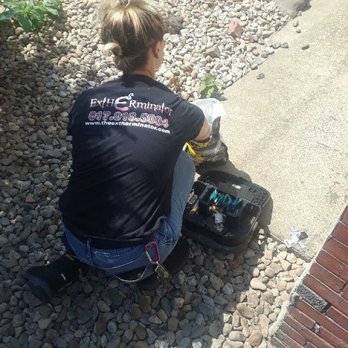 The ExtHERminator - Owner/operator Fara Albano hard at work rodent baiting - Pest Control Near Me The ExtHERminator - Owner/operator Fara Albano hard at work rodent baiting - Pest Control Near Me
