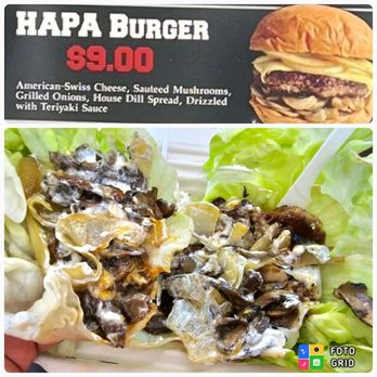 Del-icious Burgers - Hapa burger bunless packed with juicy flavor. - Food Trucks Near Me - Mililani, Hawaii Del-icious Burgers - Hapa burger bunless packed with juicy flavor. - Food Trucks Near Me - Mililani, Hawaii