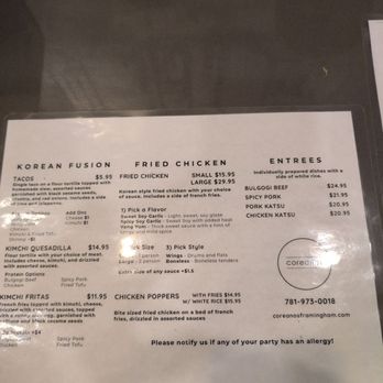 Coreanos - Menu - Korean Near Me - Framingham, Massachusetts