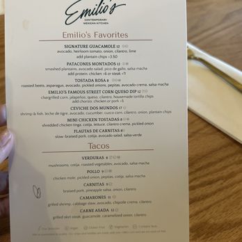 Emilio’s Contemporary Mexican Kitchen - Menu - Mexican Near Me - Las Vegas, Nevada Emilio’s Contemporary Mexican Kitchen - Menu - Mexican Near Me - Las Vegas, Nevada