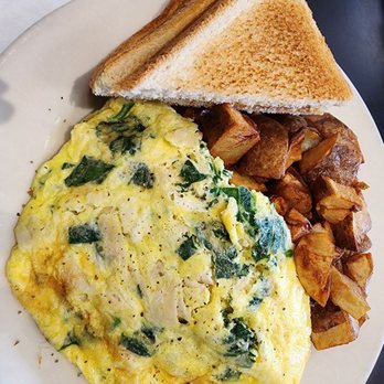 Breadmen's - Spinach and Turkey Olmlette with home fries and toast. - Breakfast & Brunch Near Me - Chapel Hill, North Carolina Breadmen's - Spinach and Turkey Olmlette with home fries and toast. - Breakfast & Brunch Near Me - Chapel Hill, North Carolina