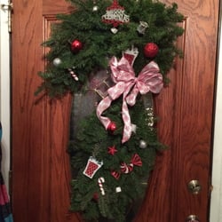 Dallas Trees - Handmade Candycane shaped wreath. $24.95.