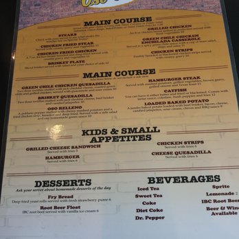 Oso Grill - Menu - New American Near Me - Capitan, New Mexico Oso Grill - Menu - New American Near Me - Capitan, New Mexico