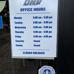 DMV - 2/28/23 sign I saw for office hrs