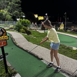 Pirate's Cove Adventure Golf - Daughter on Pirates Lookout
