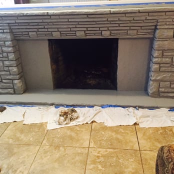 Durable Coatings - First 2 coats of primer before I paint the fireplace. This is the unfinished product. Colours were suggested by Scott. - Paint Stores Near Me - Seminole, Florida
