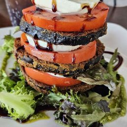 Eggplant tower. Delicious! Eggplant tower. Delicious!
