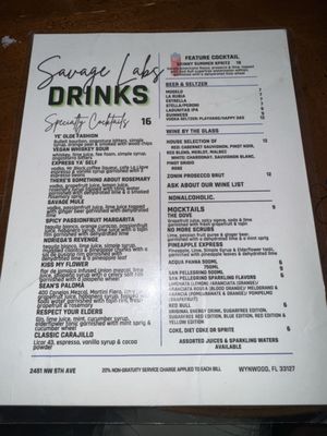 Menu photo 2 Savage Labs Miami, FL