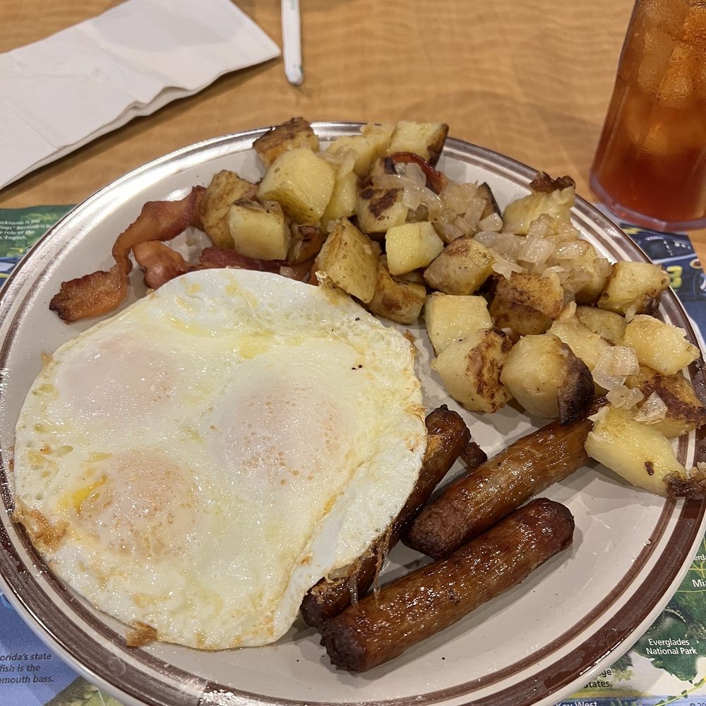 Clock Restaurant - Paul Bunyan eggs, home fries, bacon and sausage - Breakfast & Brunch Near Me - Gainesville, Florida Clock Restaurant - Paul Bunyan eggs, home fries, bacon and sausage - Breakfast & Brunch Near Me - Gainesville, Florida