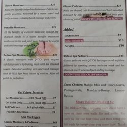 Oasis Nails & Spa - Types of Pedicures and Prices - April 2023