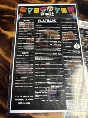 Menu photo 1 Con Madre Restaurant  Riverside, CA