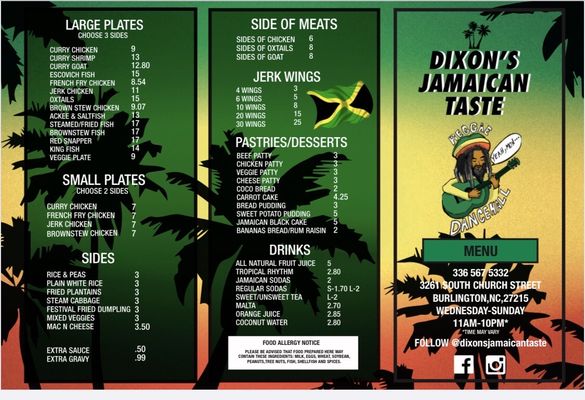 Menu photo 4 Dixon’s Jamaican Taste Burlington, NC Menu photo 4 Dixon’s Jamaican Taste Burlington, NC